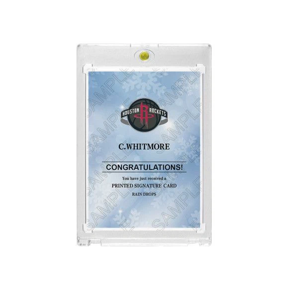 Rockets C. Whitmore Rain Drops Basketball Collectible Card with Display Case