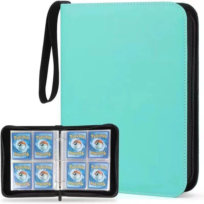 PU Leather Zipper Card Binder, Large Capacity Trading Card Collection Album