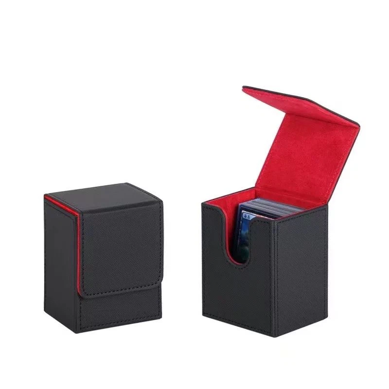 Card Deck Box, PU Leather Trading Card Storage Box for TCG Cards